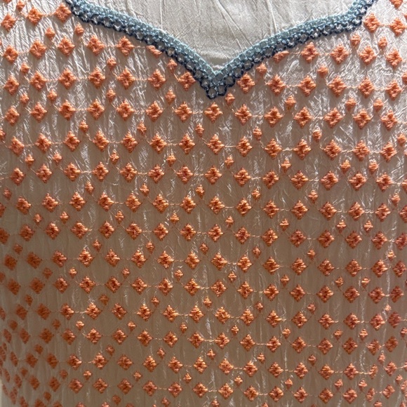 Johnny Was White Embroidered Floral Tunic with Blue and Yellow Accents - Picture 7 of 9